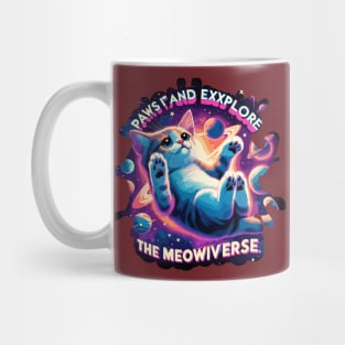 Paws it and Explore the Meowniverse - Cute Cat in Space Mug